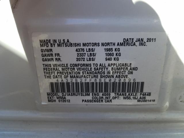 Photo 9 VIN: 4A32B2FF8BE020896 - MITSUBISHI GALANT FE 