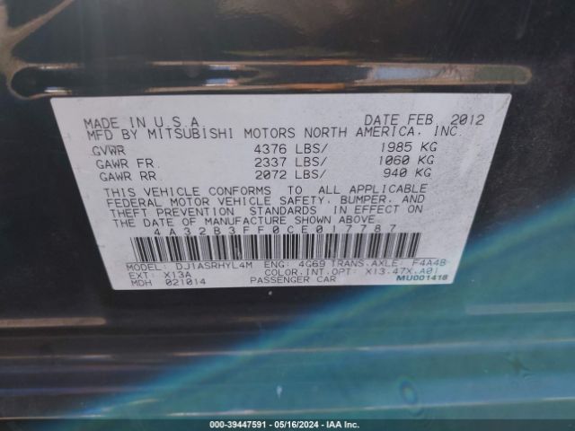 Photo 8 VIN: 4A32B3FF0CE017787 - MITSUBISHI GALANT 