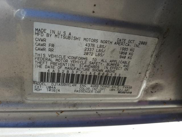 Photo 9 VIN: 4A32B3FF1AE009453 - MITSUBISHI GALANT ES 