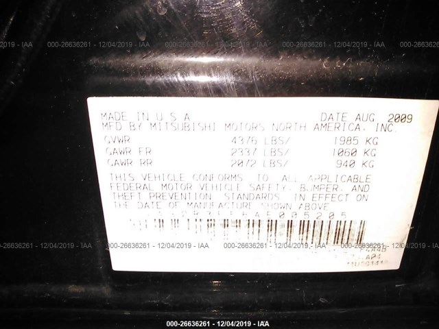 Photo 8 VIN: 4A32B3FF6AE005205 - MITSUBISHI GALANT 