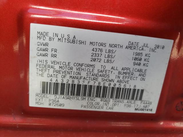 Photo 9 VIN: 4A32B3FF7BE005618 - MITSUBISHI GALANT ES 