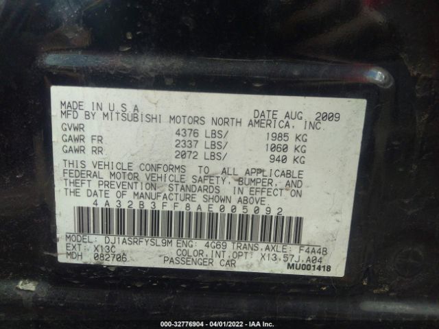 Photo 8 VIN: 4A32B3FF8AE005092 - MITSUBISHI GALANT 