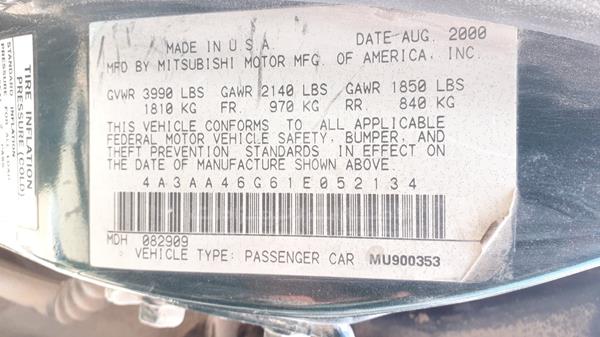 Photo 1 VIN: 4A3AA46G61E052134 - MITSUBISHI GALANT 