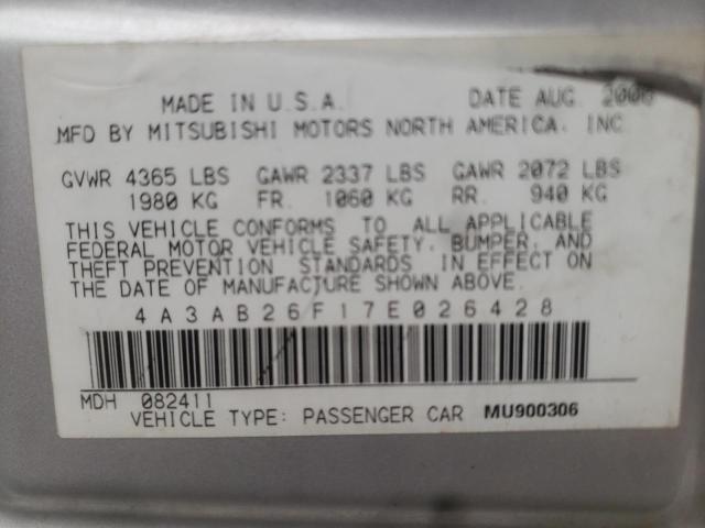 Photo 9 VIN: 4A3AB26F17E026428 - MITSUBISHI GALANT DE 