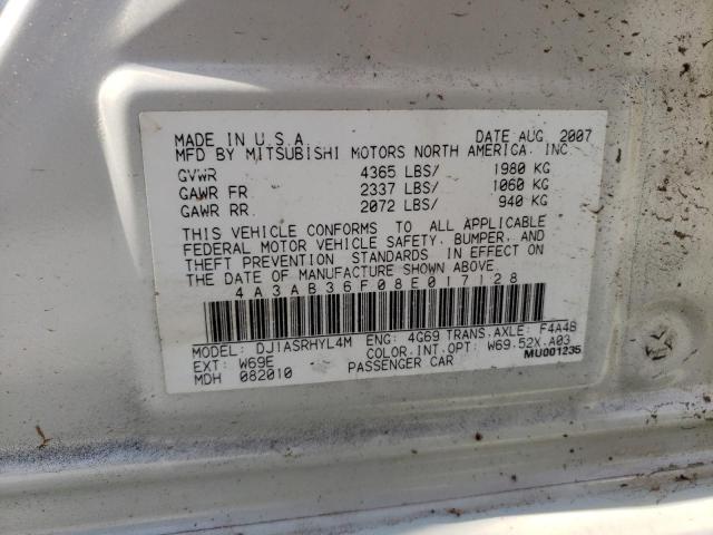 Photo 11 VIN: 4A3AB36F08E017128 - MITSUBISHI GALANT ES 