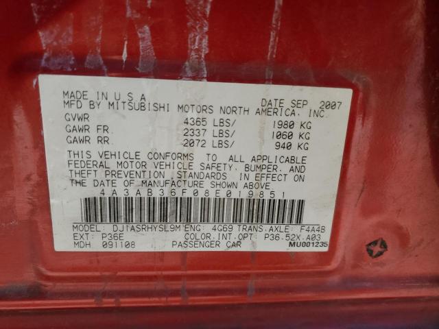 Photo 11 VIN: 4A3AB36F08E019851 - MITSUBISHI GALANT 