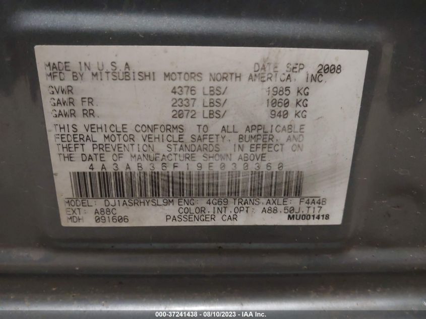 Photo 8 VIN: 4A3AB36F19E030360 - MITSUBISHI GALANT 