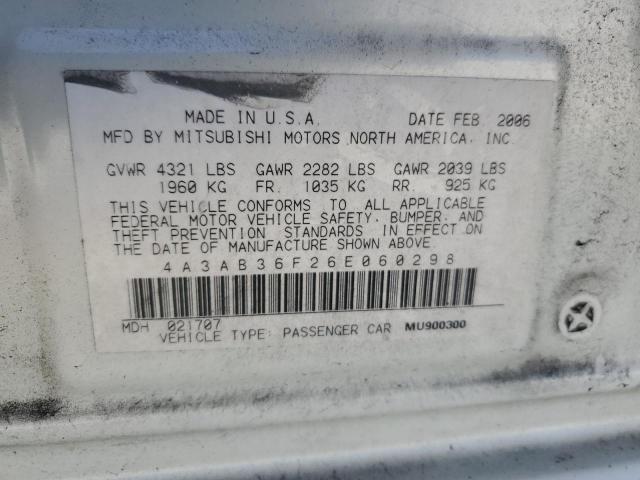 Photo 11 VIN: 4A3AB36F26E060298 - MITSUBISHI GALANT ES 