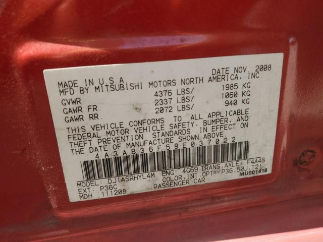 Photo 11 VIN: 4A3AB36F59E037022 - MITSUBISHI GALANT ES 