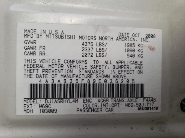 Photo 12 VIN: 4A3AB36F89E036205 - MITSUBISHI GALANT 