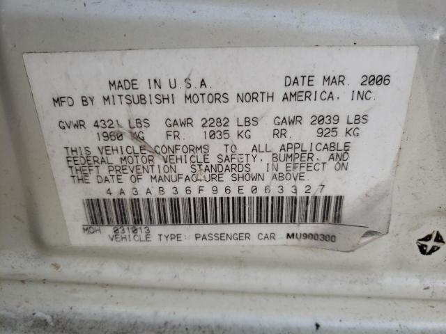 Photo 12 VIN: 4A3AB36F96E063327 - MITSUBISHI GALANT ES 