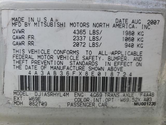 Photo 11 VIN: 4A3AB36FX8E018724 - MITSUBISHI GALANT ES 