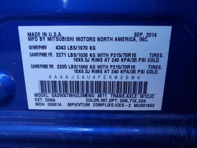 Photo 9 VIN: 4A4AJ3AU4FE602604 - MITSUBISHI RVR SE 