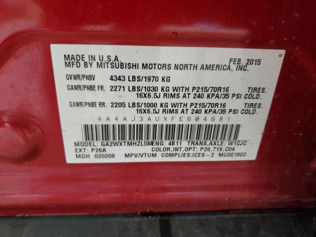 Photo 13 VIN: 4A4AJ3AUXFE604681 - MITSUBISHI RVR SE 