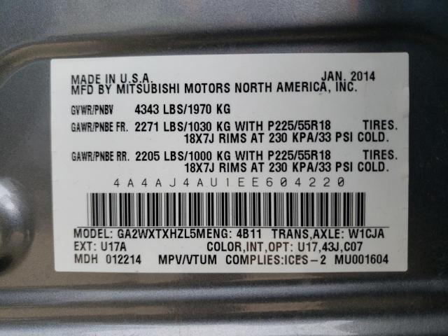 Photo 9 VIN: 4A4AJ4AU1EE604220 - MITSUBISHI RVR GT 