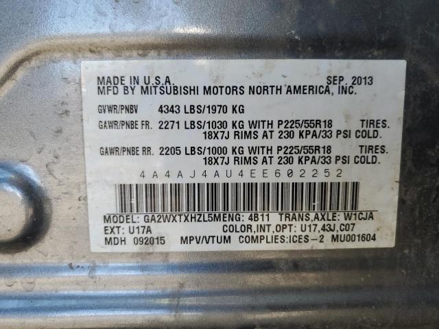 Photo 13 VIN: 4A4AJ4AU4EE602252 - MITSUBISHI OUTLANDER 