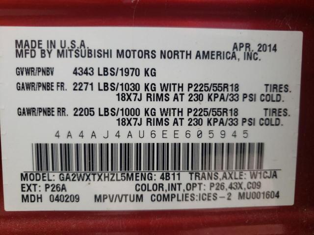 Photo 9 VIN: 4A4AJ4AU6EE605945 - MITSUBISHI RVR GT 