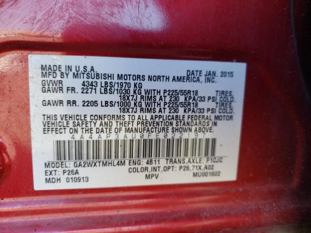 Photo 11 VIN: 4A4AP3AU0FE022197 - MITSUBISHI OUTLANDER 