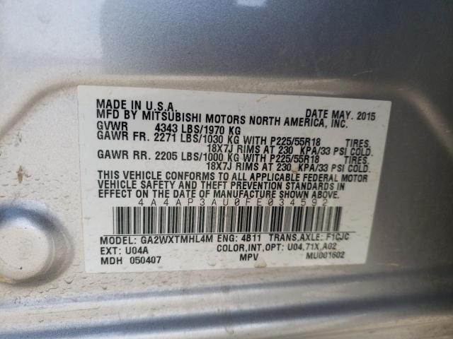 Photo 9 VIN: 4A4AP3AU0FE034592 - MITSUBISHI OUTLANDER 