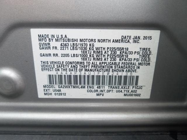 Photo 9 VIN: 4A4AP3AU1FE024136 - MITSUBISHI OUTLANDER 