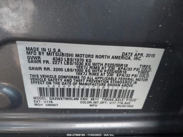 Photo 8 VIN: 4A4AP3AU1FE031152 - MITSUBISHI OUTLANDER SPORT 