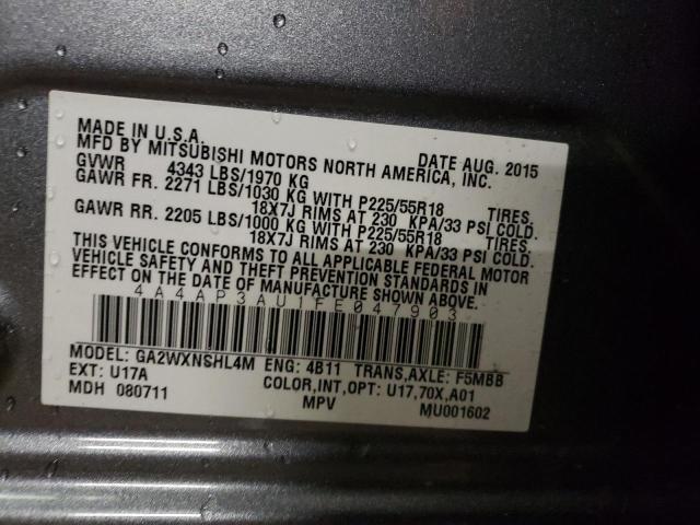 Photo 12 VIN: 4A4AP3AU1FE047903 - MITSUBISHI OUTLANDER 