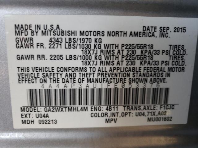 Photo 12 VIN: 4A4AP3AU1FE053376 - MITSUBISHI OUTLANDER 