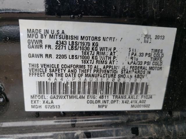 Photo 9 VIN: 4A4AP3AU3EE003707 - MITSUBISHI OUTLANDER 