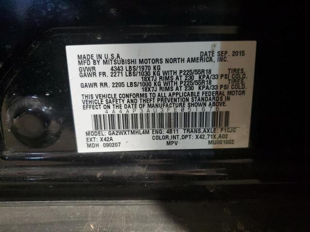 Photo 12 VIN: 4A4AP3AU3FE051676 - MITSUBISHI OUTLANDER 