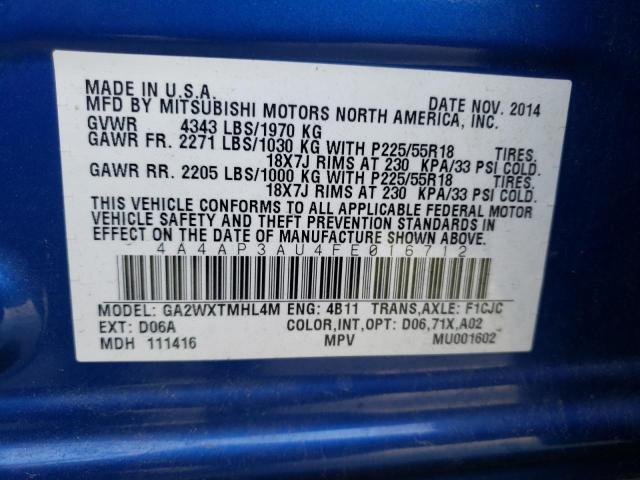 Photo 12 VIN: 4A4AP3AU4FE016712 - MITSUBISHI OUTLANDER 