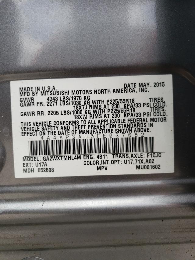 Photo 9 VIN: 4A4AP3AU5FE037682 - MITSUBISHI OUTLANDER 