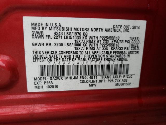 Photo 11 VIN: 4A4AP3AU6FE013715 - MITSUBISHI OUTLANDER 