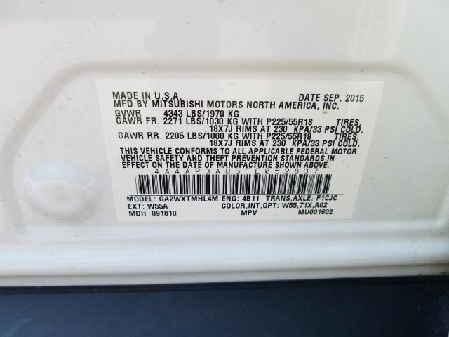 Photo 9 VIN: 4A4AP3AU6FE052837 - MITSUBISHI OUTLANDER 