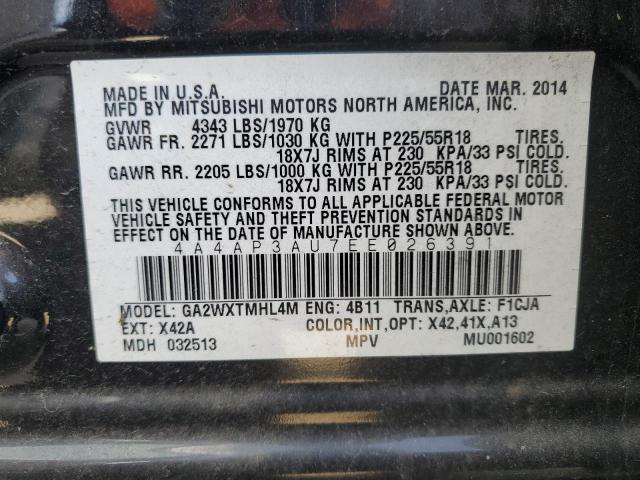 Photo 12 VIN: 4A4AP3AU7EE026391 - MITSUBISHI OUTLANDER 