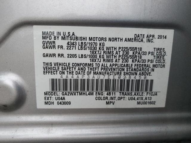 Photo 12 VIN: 4A4AP3AU7EE028450 - MITSUBISHI OUTLANDER 