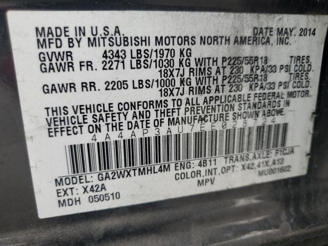 Photo 11 VIN: 4A4AP3AU7EE028724 - MITSUBISHI OUTLANDER 