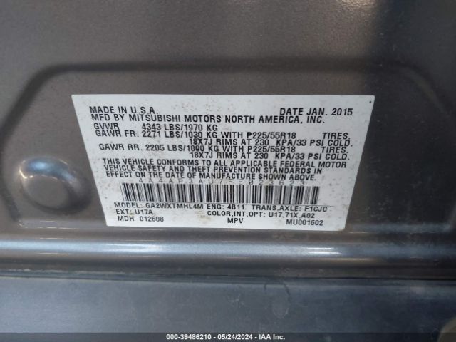 Photo 8 VIN: 4A4AP3AU7FE023623 - MITSUBISHI OUTLANDER SPORT 