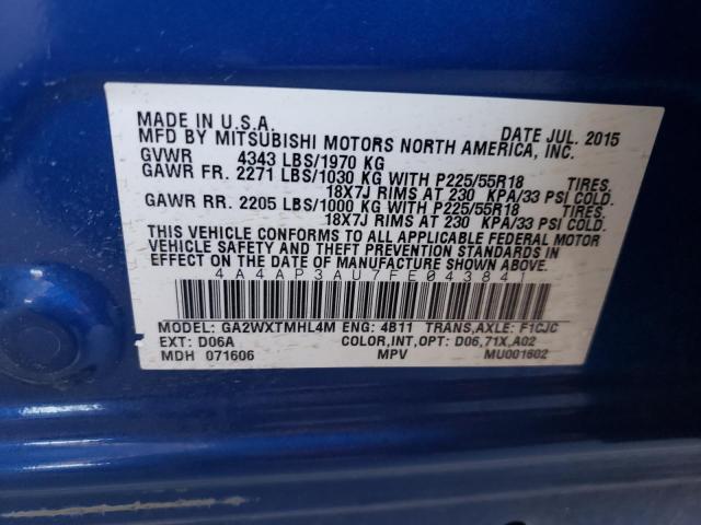 Photo 12 VIN: 4A4AP3AU7FE043841 - MITSUBISHI OUTLANDER 