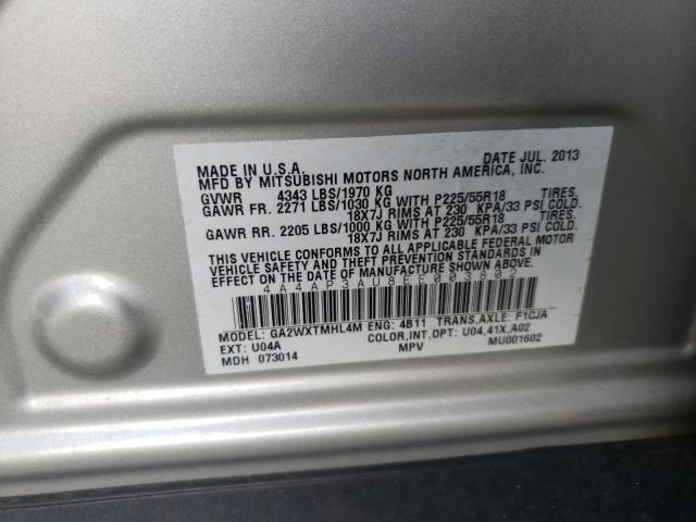 Photo 9 VIN: 4A4AP3AU8EE003802 - MITSUBISHI OUTLANDER 