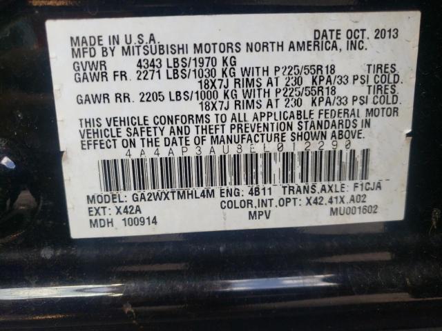 Photo 9 VIN: 4A4AP3AU8EE012290 - MITSUBISHI OUTLANDER 