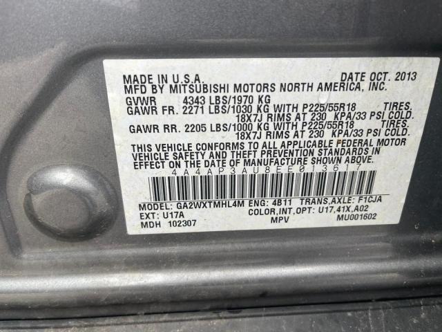 Photo 9 VIN: 4A4AP3AU8EE013617 - MITSUBISHI OUTLANDER 