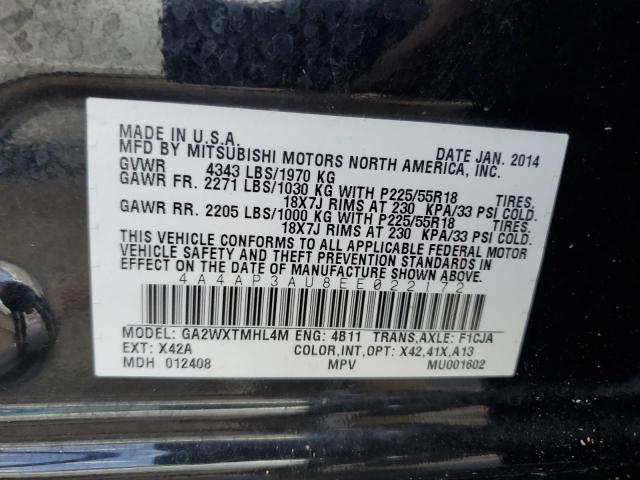 Photo 11 VIN: 4A4AP3AU8EE022172 - MITSUBISHI OUTLANDER 