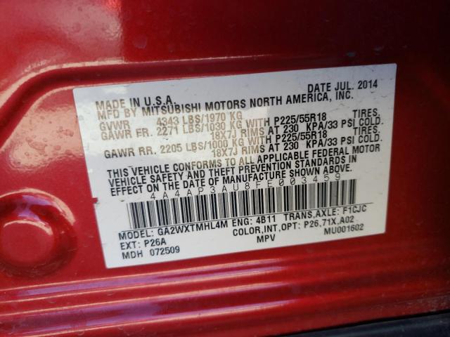 Photo 9 VIN: 4A4AP3AU8FE003459 - MITSUBISHI OUTLANDER 