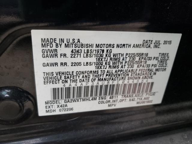 Photo 9 VIN: 4A4AP3AU8FE044884 - MITSUBISHI OUTLANDER 