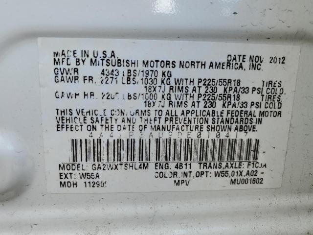 Photo 12 VIN: 4A4AP3AU9DE010417 - MITSUBISHI OUTLANDER 