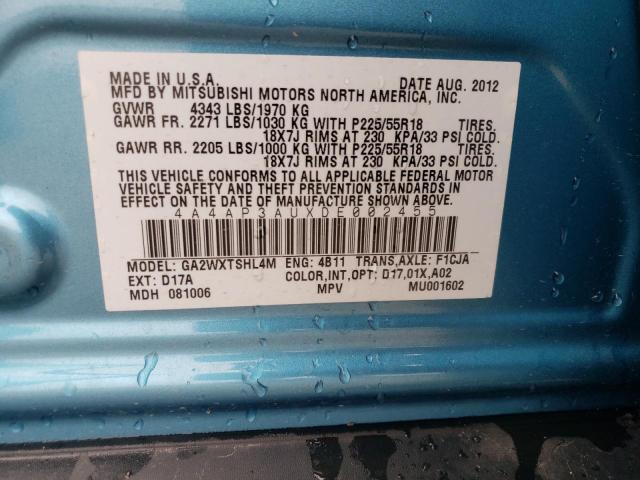 Photo 11 VIN: 4A4AP3AUXDE002455 - MITSUBISHI OUTLANDER 