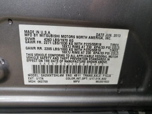 Photo 9 VIN: 4A4AP3AUXDE025475 - MITSUBISHI OUTLANDER 