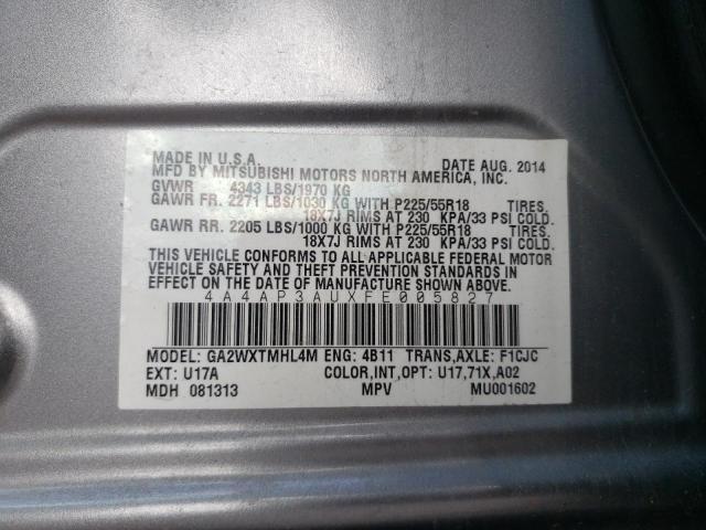 Photo 12 VIN: 4A4AP3AUXFE005827 - MITSUBISHI OUTLANDER 