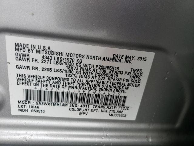 Photo 12 VIN: 4A4AP3AUXFE034826 - MITSUBISHI OUTLANDER 