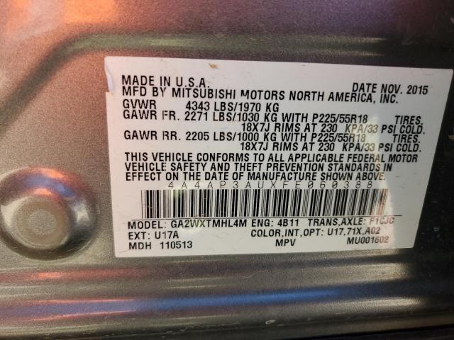 Photo 12 VIN: 4A4AP3AUXFE060388 - MITSUBISHI OUTLANDER 